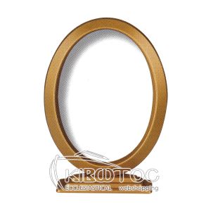 Κορνίζα για Μνήμα Αλουμινίου Χρυσή Οβάλ με Βάση