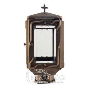 Καντήλι για Μνήμα Αλουμίνιο Τετράπλευρο Λαδί