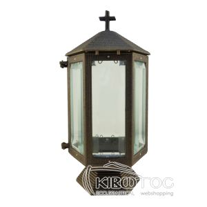 Καντήλι για Μνήμα Αλουμίνιο Λαδί Εξάπλευρο