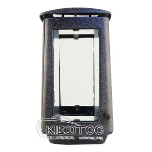 Καντήλι για Μνήμα Αλουμίνιο Τετράπλευρο Μαύρο-Ασημί