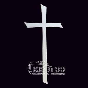 Σταυρός για Μνήμα Αλουμινίου Λευκός Λείος Μεγάλος