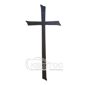 Σταυρός για Μνήμα Αλουμινίου Μαύρο-Ασημί Λείος Μεγάλος