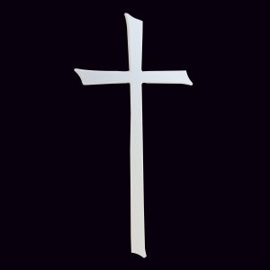 Σταυρός για Μνήμα Αλουμινίου Λευκός Λείος Γίγας