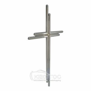 Σταυρός για Μνήμα Μπρούτζινος Ασημί Διπλός Μεγάλος