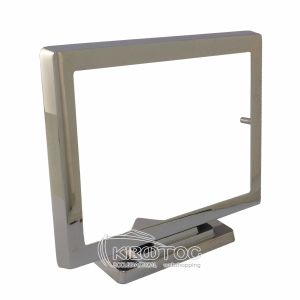 Κορνίζα για Μνήμα Μπρούτζινη Ασημί Παραλληλόγραμμη με Βάση