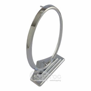 Κορνίζα για Μνήμα Μπρούτζινη Ασημί Λεία Επιφάνεια Οβάλ με Βάση