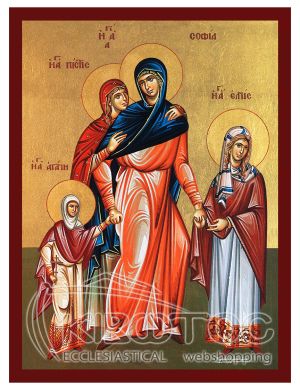 Εικόνα Αγίες Σοφία Αγάπη Πίστη και Ελπίδα Βυζαντινή