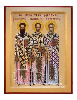 Εικόνα Οι Άγιοι Τρείς Ιεράρχες Χρυσοτυπία