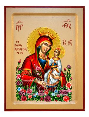 Εικόνα Παναγία Ρόδον Αμάραντον Χρυσοτυπία