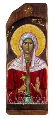 εικόνα αγία Χριστίνα εκκλησιαστικά είδη Ξύλινη Σκαφτή Ξυλόγλυπτη