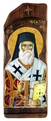 εικόνα άγιος Νεκτάριος εκκλησιαστικά είδη Ξύλινη Σκαφτή Ξυλόγλυπτη