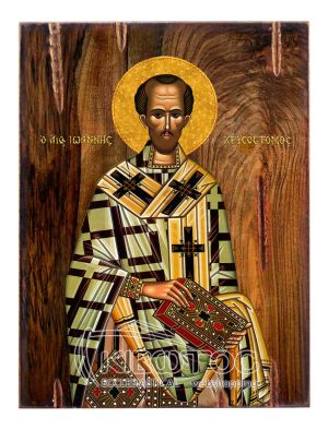 Εικόνα Άγιος Ιωάννης Ο Χρυσόστομος Ξύλινη 22x16cm