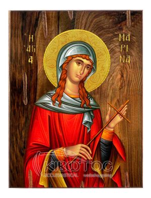 Εικόνα Αγία Μαρίνα Ξύλινη 22x16cm