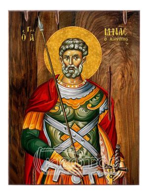 Εικόνα Άγιος Μηνάς Ξύλινη 22x16cm