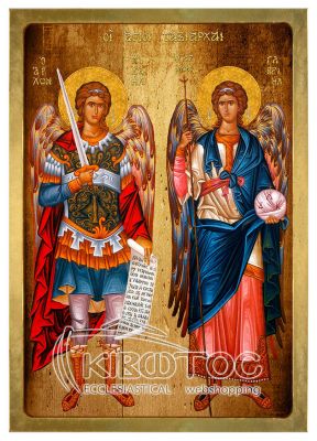 Εικόνα Άγιοι Ταξιάρχαι Μιχαήλ και Γαβριήλ Λιθογραφία