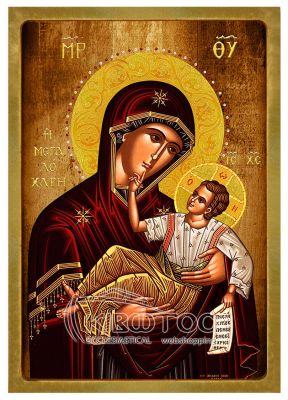 Εικόνα Παναγία Μεγαλόχαρη Λιθογραφία