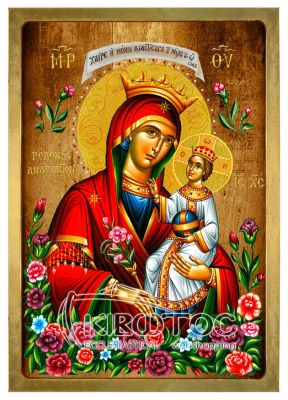 Εικόνα Παναγία Ρόδον το Αμάραντο Λιθογραφία