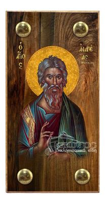 εικόνα βάπτισης άγιος Ανδρέας εκκλησιαστικά είδη Ξύλινο Εικονάκι Στενάρι Πρόκα 11,5x6