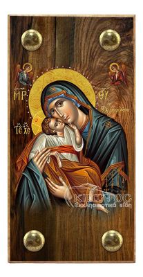 εικόνα βάπτισης Παναγία Γλυκοφιλούσα εκκλησιαστικά είδη Ξύλινο Εικονάκι Στενάρι Πρόκα 11,5x6