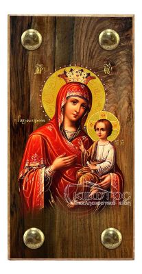 εικόνα βάπτισης Παναγία Γοργοεπήκοος εκκλησιαστικά είδη Ξύλινο Εικονάκι Στενάρι Πρόκα 11,5x6