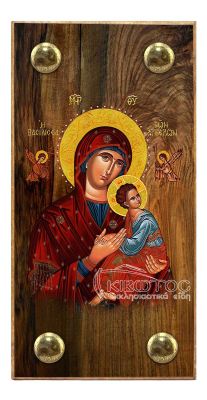 εικόνα βάπτισης Παναγία Βασίλισσα Αγγέλων εκκλησιαστικά είδη Ξύλινο Εικονάκι Στενάρι Πρόκα 11,5x6
