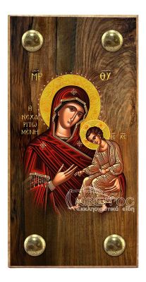 εικόνα βάπτισης Παναγία Κεχαριτωμένη εκκλησιαστικά είδη Ξύλινο Εικονάκι Στενάρι Πρόκα 11,5x6