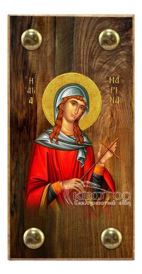 εικόνα βάπτισης αγία Μαρίνα εκκλησιαστικά είδη Ξύλινο Εικονάκι Στενάρι Πρόκα 11,5x6 