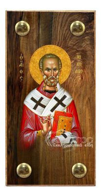 εικόνα βάπτισης άγιος Νικόλαος εκκλησιαστικά είδη Ξύλινο Εικονάκι Στενάρι Πρόκα 11,5x6
