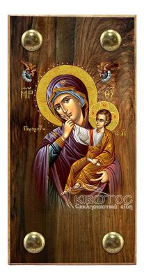 εικόνα βάπτισης Παναγία Παραμυθία εκκλησιαστικά είδη Ξύλινο Εικονάκι Στενάρι Πρόκα 11,5x6