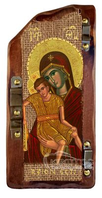 Εικόνα Παναγία Άξιον Εστί Ξυλόγλυπτη