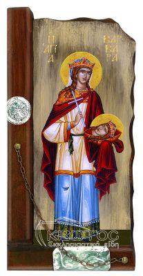 Εικόνα Αγία Βαρβάρα Παλαιωμένη Ξύλινη 38x18cm