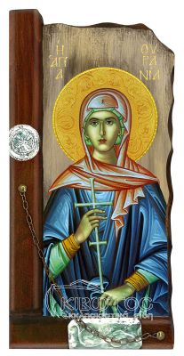 Εικόνα Αγία Ουρανία Παλαιωμένη Ξύλινη 38x18cm