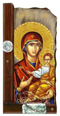 Εικόνα Παναγία Σουμελά Παλαιωμένη Ξύλινη 38x18cm