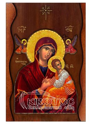 Εικόνα Παναγία Αμόλυντος Σκαλιστό Κύμα 38x25cm