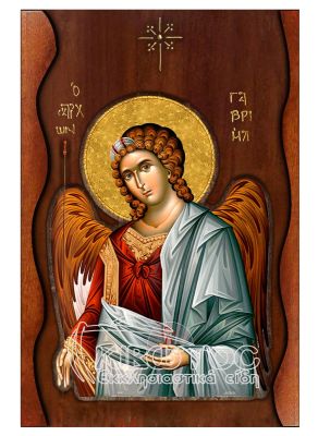 Εικόνα Αρχάγγελος Γαβριήλ Σκαλιστό Κύμα 38x25cm