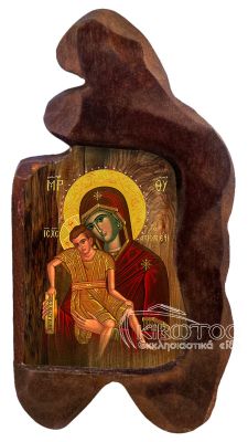 εικόνα βάπτισης Παναγία Άξιον Εστί εκκλησιαστικά είδη Ξύλινο Εικονάκι Σκαφτό Ακανόνιστο Περίγραμμα 12x7
