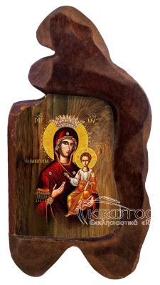 εικόνα βάπτισης Παναγία Οδηγήτρια εκκλησιαστικά είδη Ξύλινο Εικονάκι Σκαφτό Ακανόνιστο Περίγραμμα 12x7