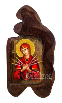 εικόνα βάπτισης Παναγία Ζωοδόχος Πηγή εκκλησιαστικά είδη Ξύλινο Εικονάκι Σκαφτό Ακανόνιστο Περίγραμμα 12x7