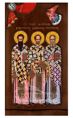 Εικόνα Τρεις Ιεράρχες με Άγγελο