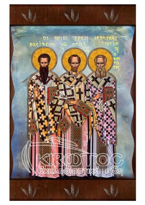 Εικόνα Τρεις Ιεράρχες Ανάγλυφη Ζωγραφιστή