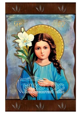 Εικόνα Παναγία Τριών Ετών Ανάγλυφη Ζωγραφιστή