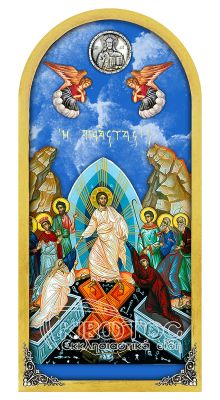 Εικόνα Ουρανός Ανάσταση του Χριστού 38x18cm