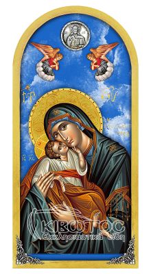 Εικόνα Ουρανός Παναγία Γλυκοφιλούσα 38x18cm