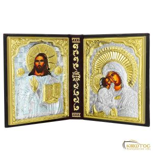 Εικόνα Δίπτυχη Χριστός Παναγία Σχέδιο Βιβλίο