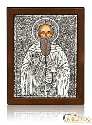 Εικόνα Ασημένια Άγιος Σάββας 23x17cm