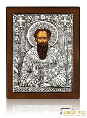 Εικόνα Ασημένια Άγιος Βασίλειος 23x17cm