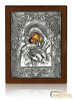 Ασημένια Εικόνα Παναγία Γλυκοφιλούσα 
