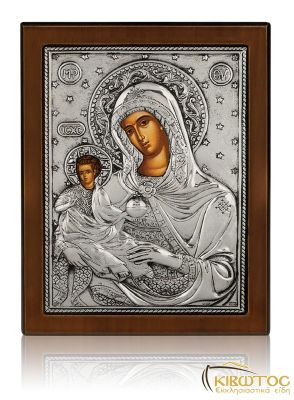 Ασημένια Εικόνα Παναγία Γλυκασμός των Αγγέλων