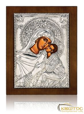 Ασημένια Εικόνα Παναγία Βρεφοκρατούσα 