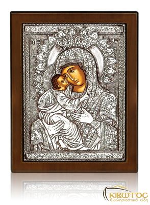 Ασημένια Εικόνα Παναγία Γλυκοφιλούσα Βυζαντινή 